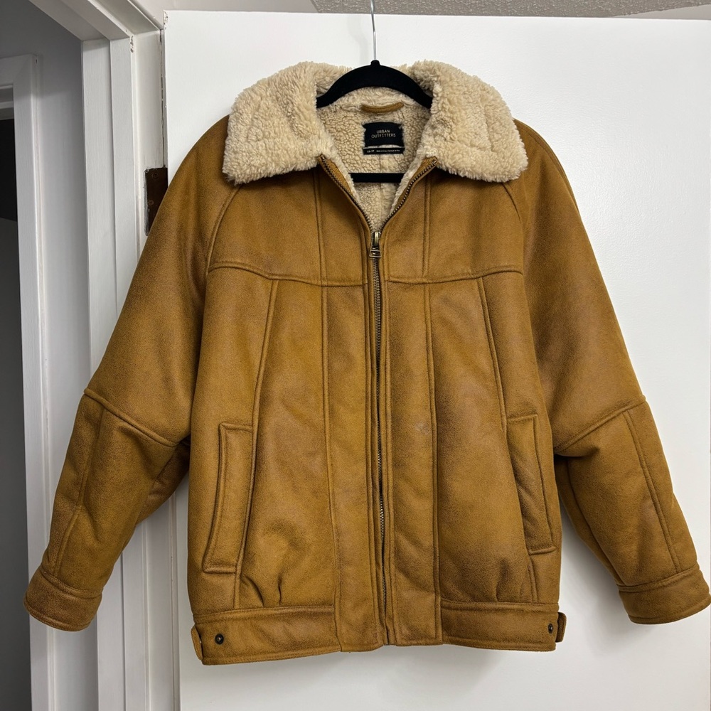 Oversized Sterling Lined Aviator Style Jacket
